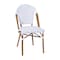 Flash Furniture Lourdes French Bistro 31.5in. Table, White and Gray PE Rattan, Glass Top w/4 Stack Chairs - Natural SDA-AD641012-80-4001-F-WHGY-NAT-GG - alternate 6